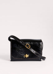 Black Leather Clutch + Crossbody Bag