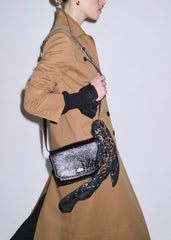 Black Leather Clutch + Crossbody Bag