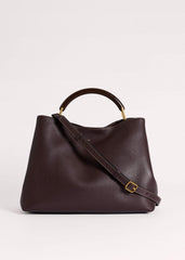 Red Leather Soft Constructed Day Bag