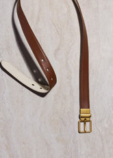 Dark Brown Buttercream Reversible Belt