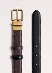 Red Leather Reversible Belt