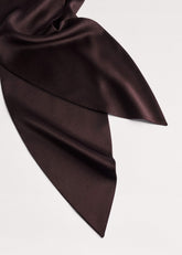 Brown Silk Satin Evening Scarf