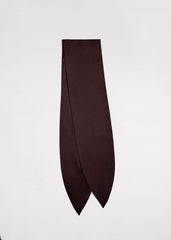 Brown Silk Satin Evening Scarf