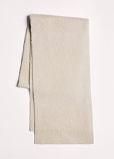 Oatmeal Merino Wool Bouclé Knit Scarf