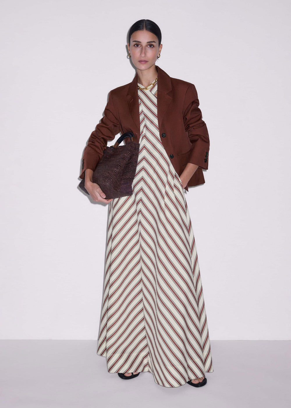 Cream Crease-Less Linen Halterneck Maxi Dress