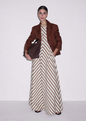 Cream Crease-Less Linen Halterneck Maxi Dress