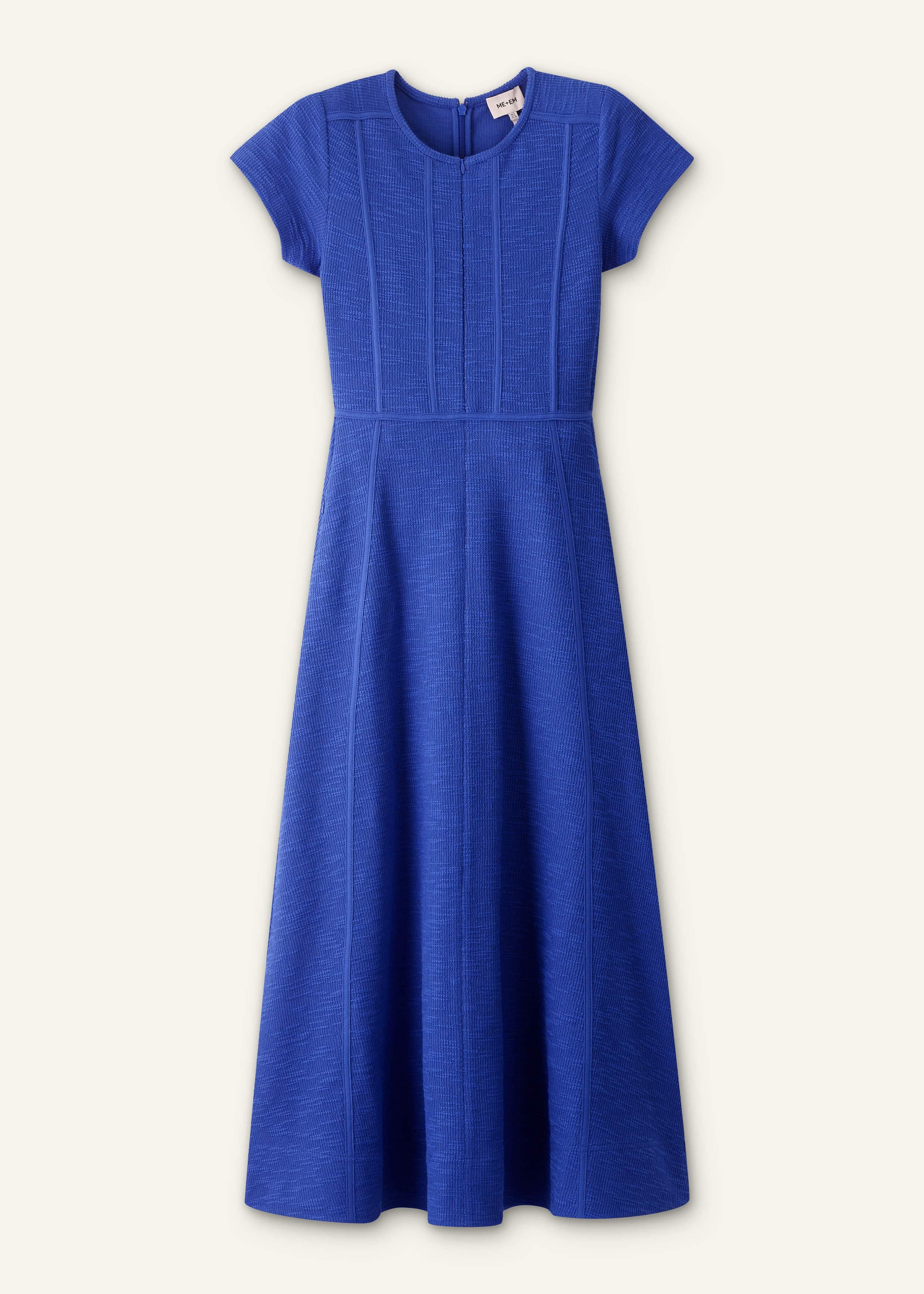 Blue Fit + Flare Maxi Dress