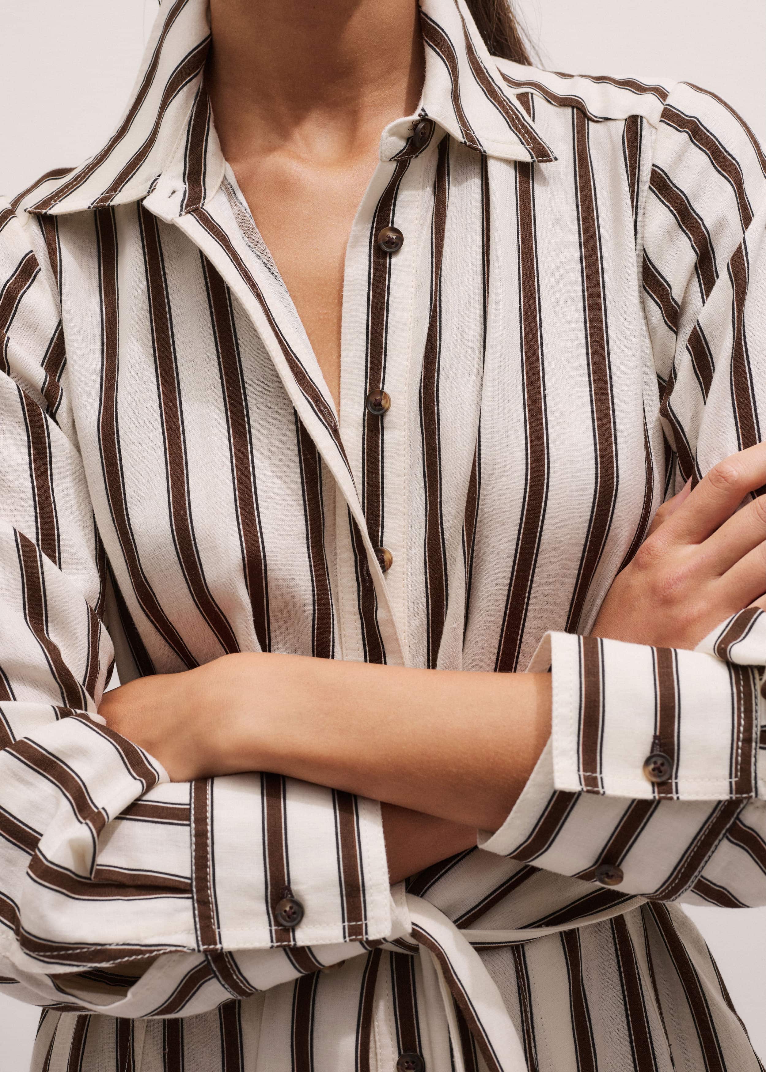 Cream Spring Stripe Maxi Dress + Belt