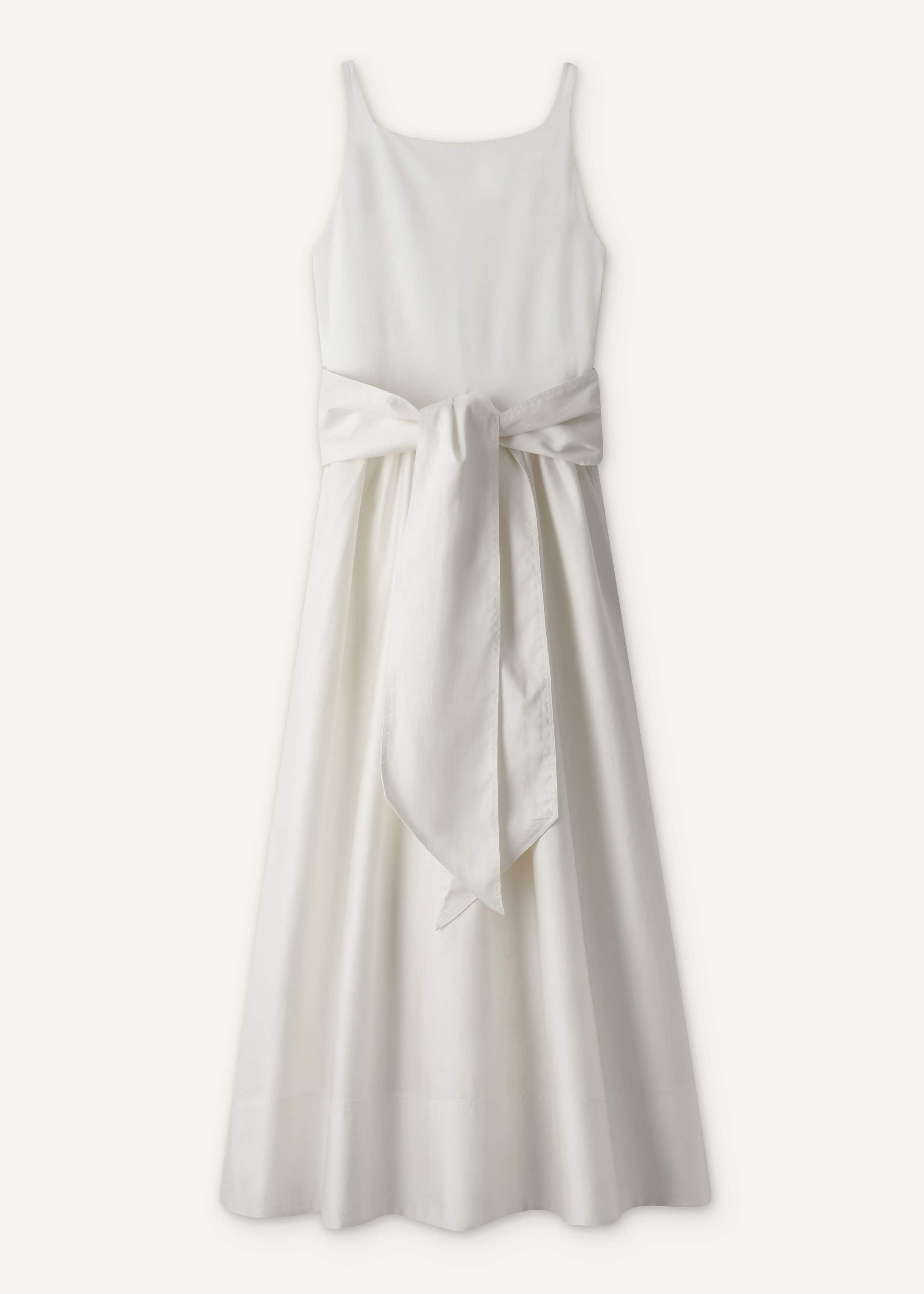 Cream Fit + Flare Maxi Dress