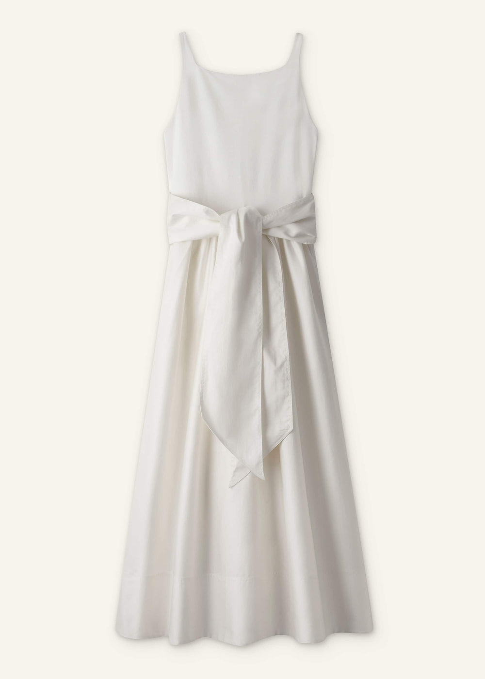 Cream Fit + Flare Maxi Dress
