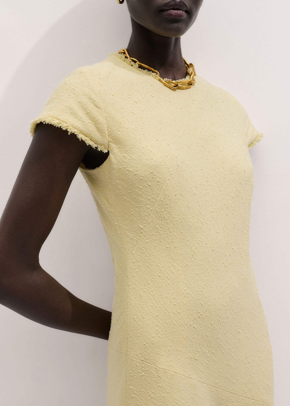 Yellow Bias Cut Maxi Dress