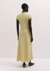 Yellow Bias Cut Maxi Dress
