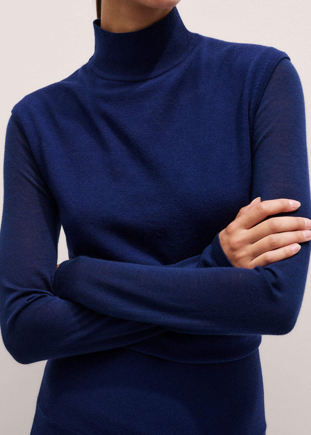 Blue High Neck Knit Maxi Dress + Layering Top