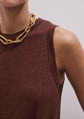 Cinnamon Brown Maxi Swing Dress