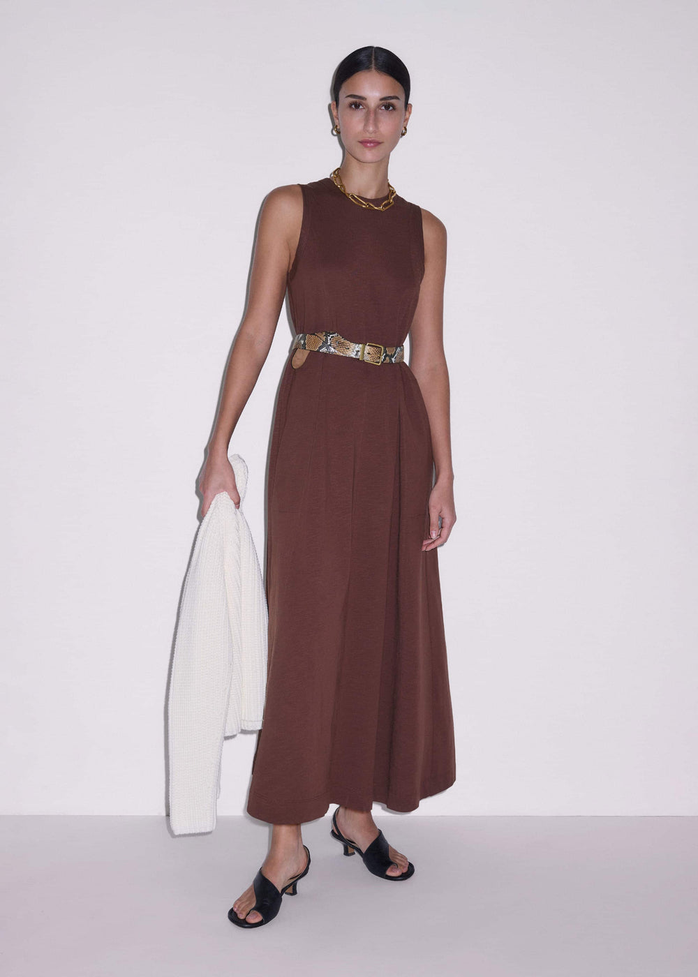 Cinnamon Brown Maxi Swing Dress