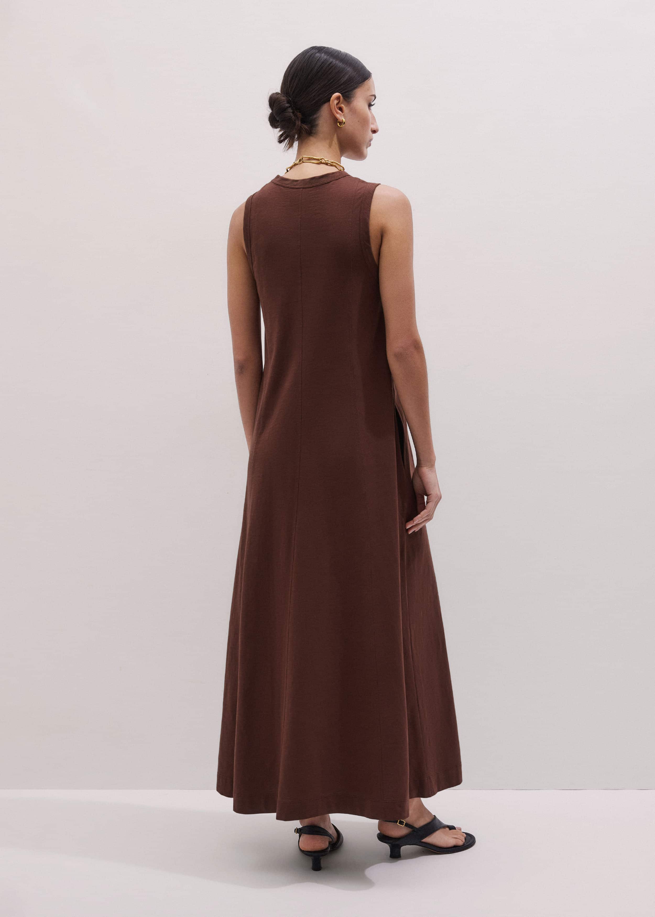 Cinnamon Brown Maxi Swing Dress