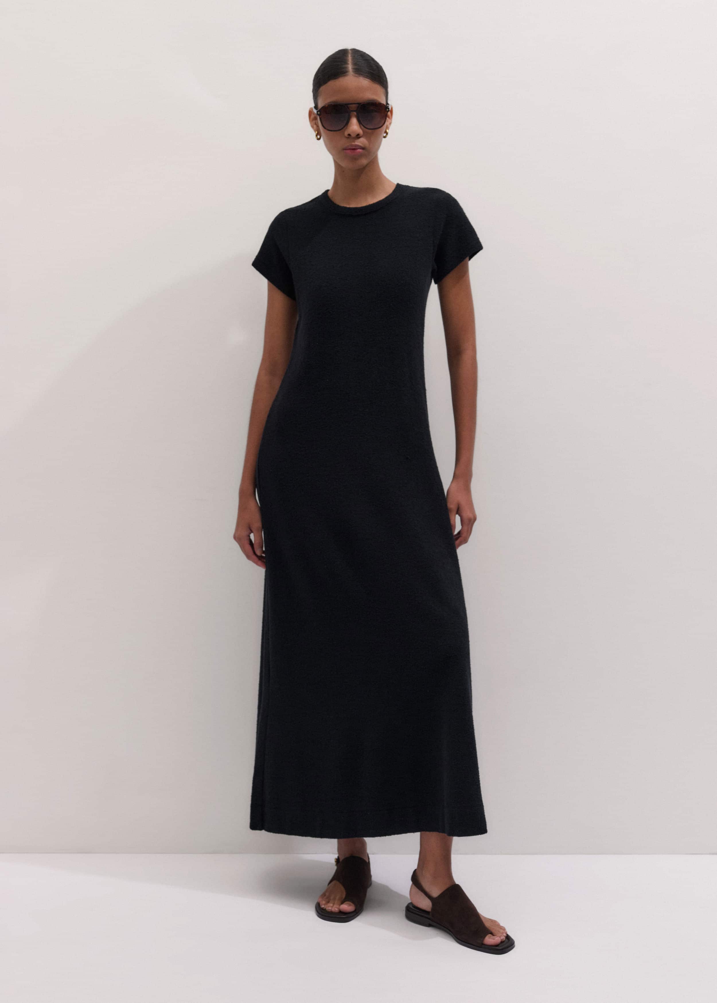 Black A-Line Maxi Tee Dress