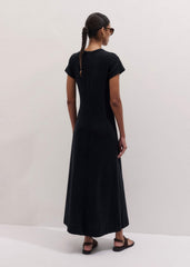 Black A-Line Maxi Tee Dress