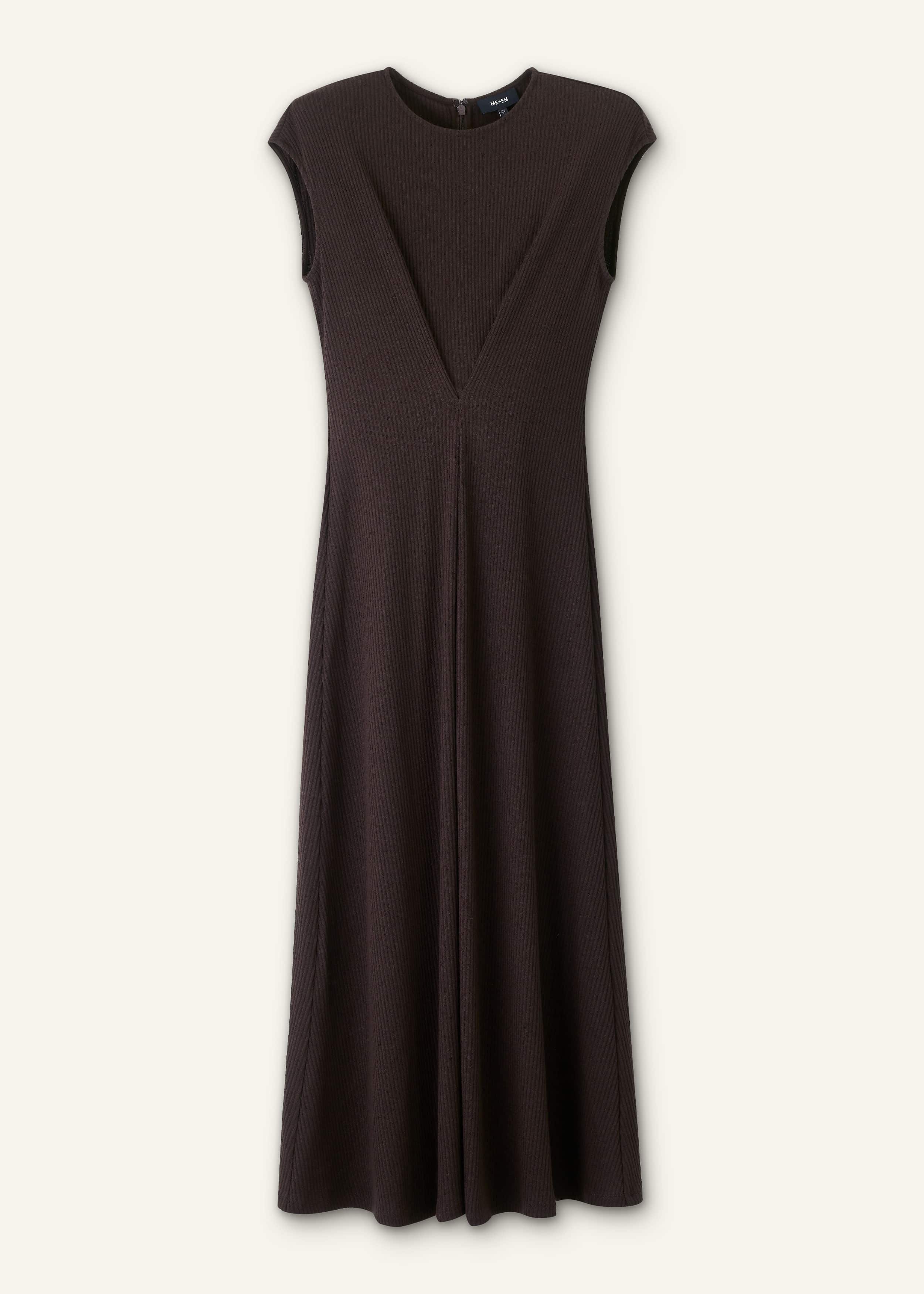 Brown Draped Waist Clever Pleat Maxi Dress
