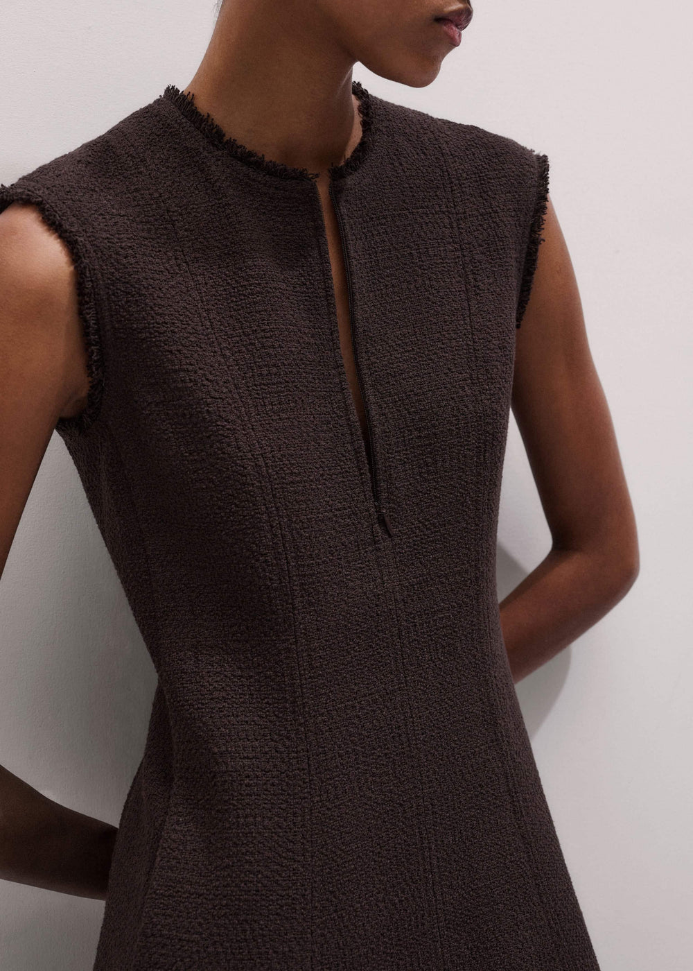 Brown Desk-To-Dinner Fit And Flare Maxi Dress
