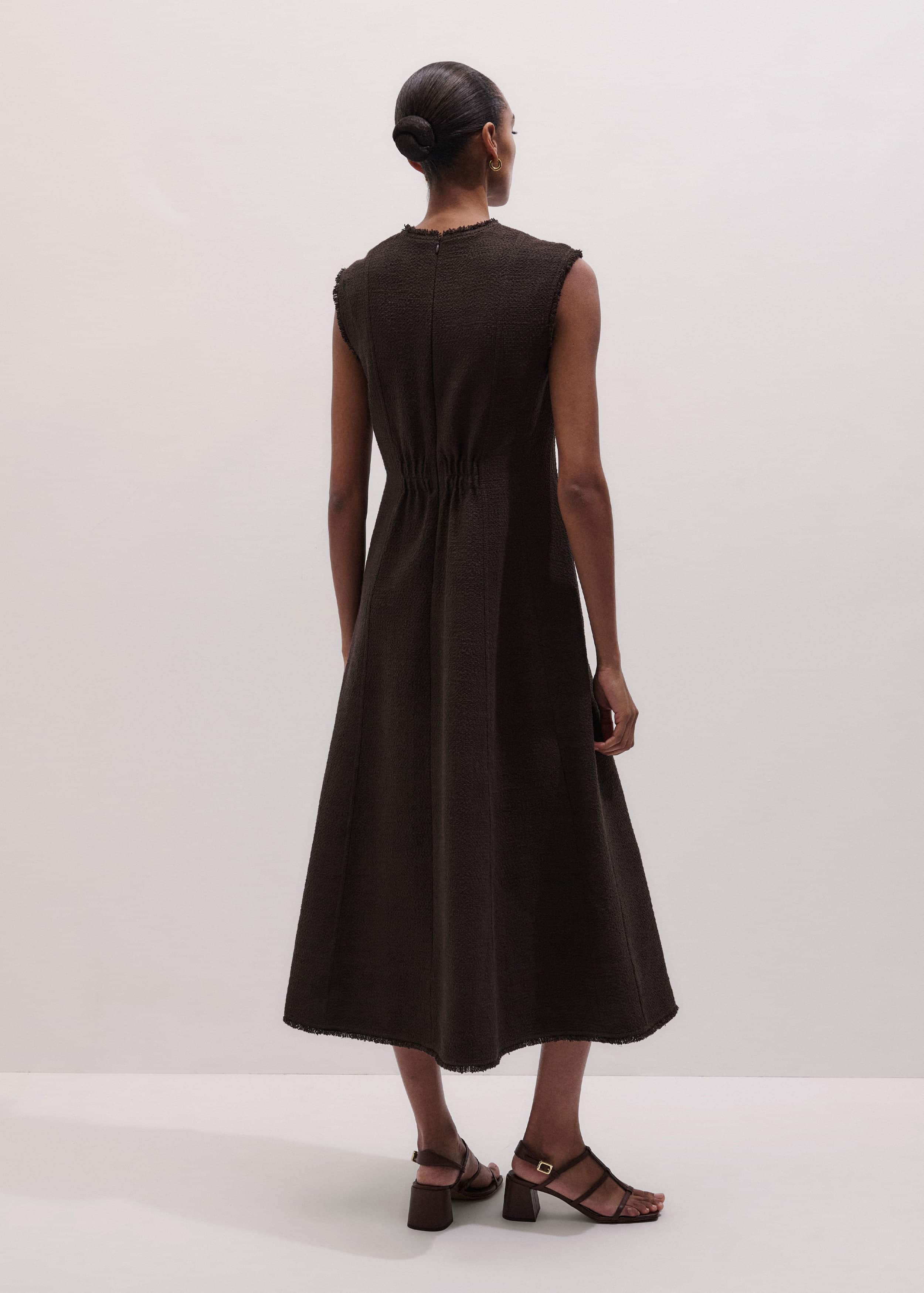 Brown Desk-To-Dinner Fit And Flare Maxi Dress