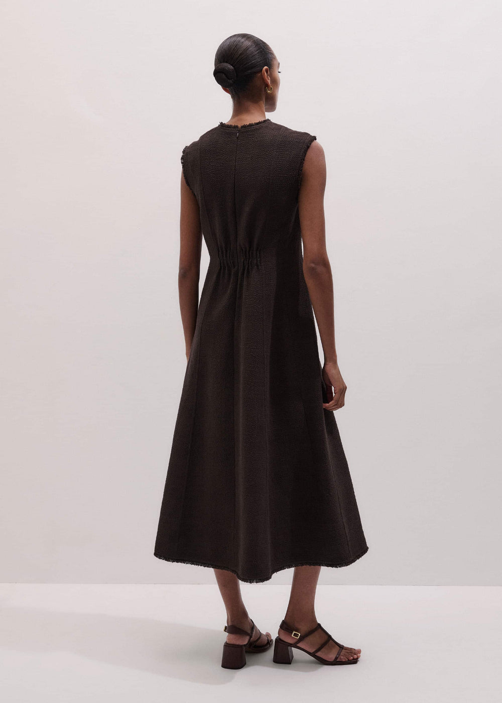 Brown Desk-To-Dinner Fit And Flare Maxi Dress