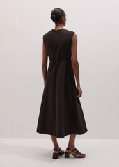 Brown Desk-To-Dinner Fit And Flare Maxi Dress