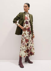 Cream High Neck Jersey Maxi Dress