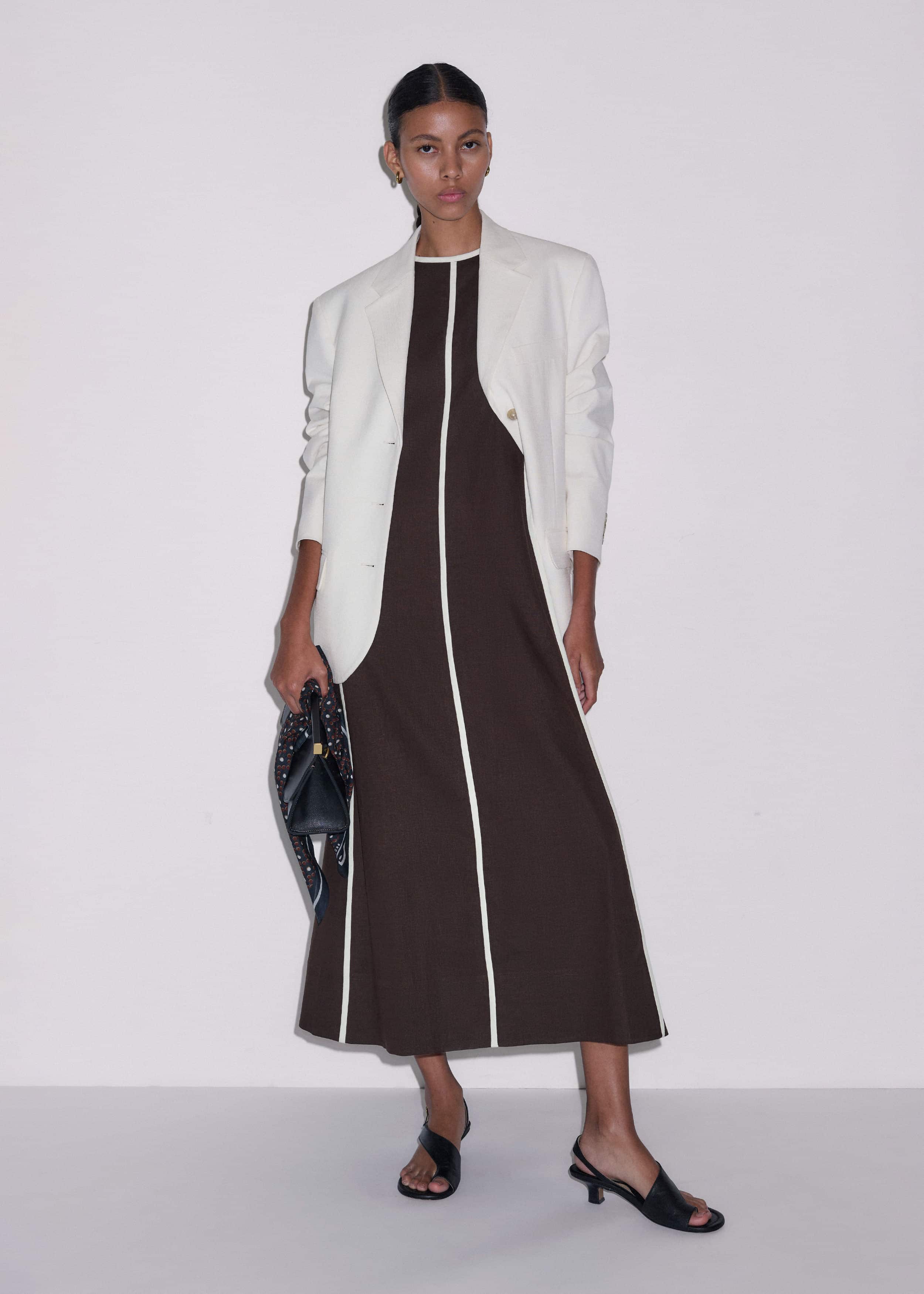 Brown Crease-Less Linen Effortless Maxi Dress