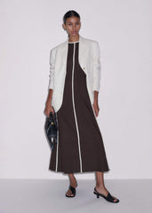 Brown Crease-Less Linen Effortless Maxi Dress