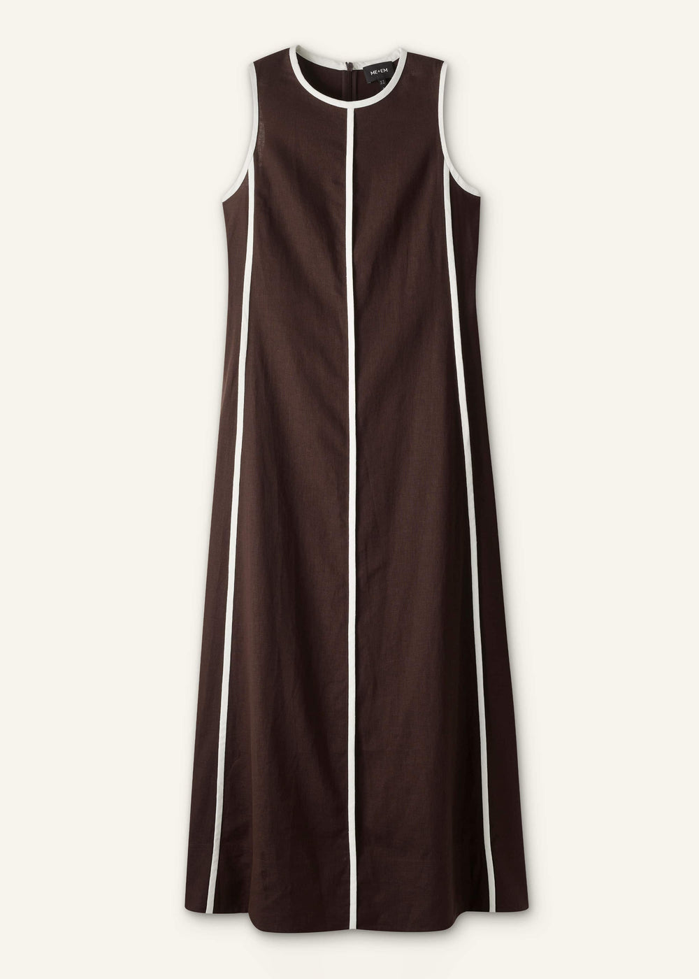 Brown Crease-Less Linen Effortless Maxi Dress