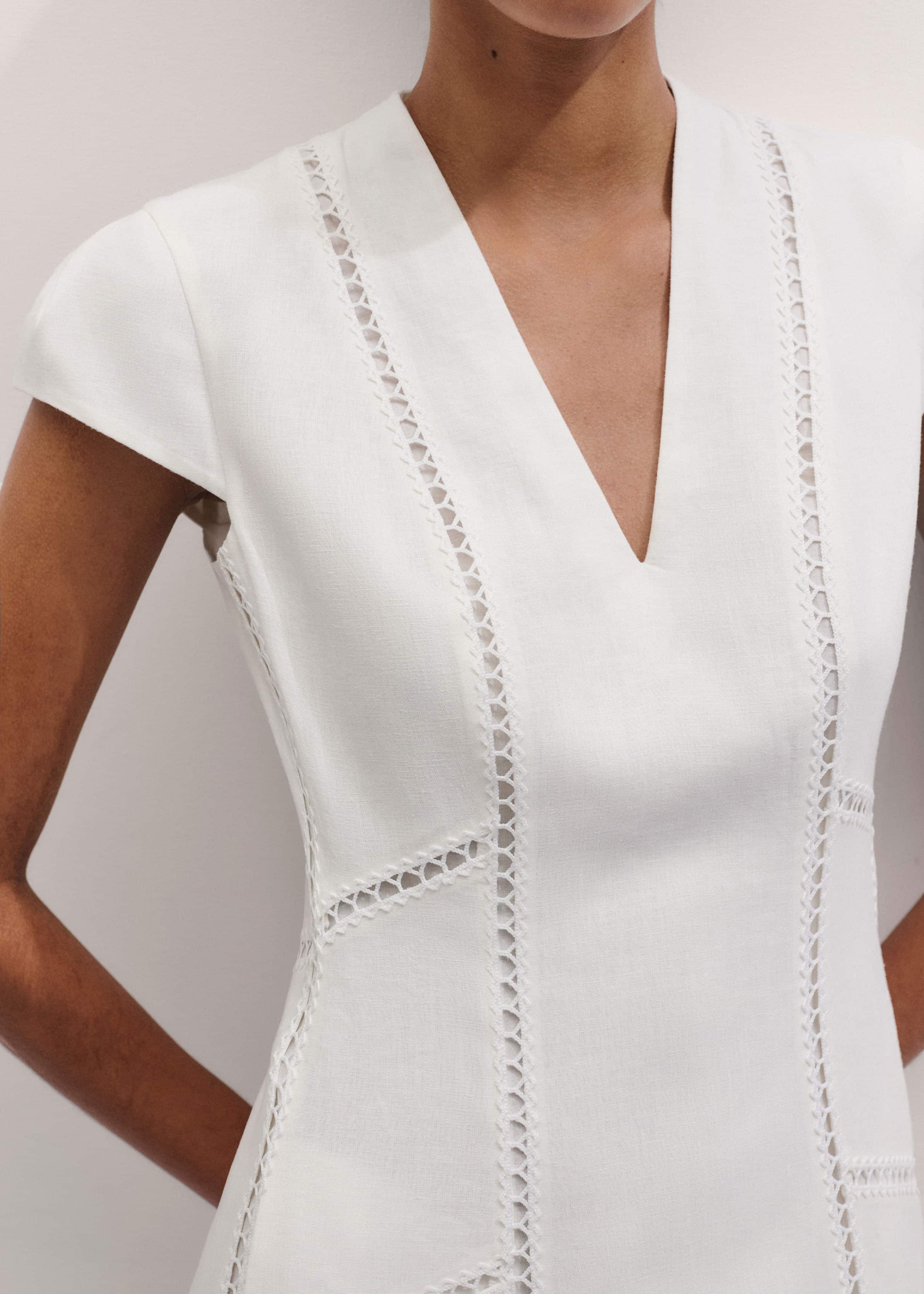 White Crease-Less Linen Embroidered Maxi Dress