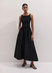 Black Fit + Flare Maxi Dress