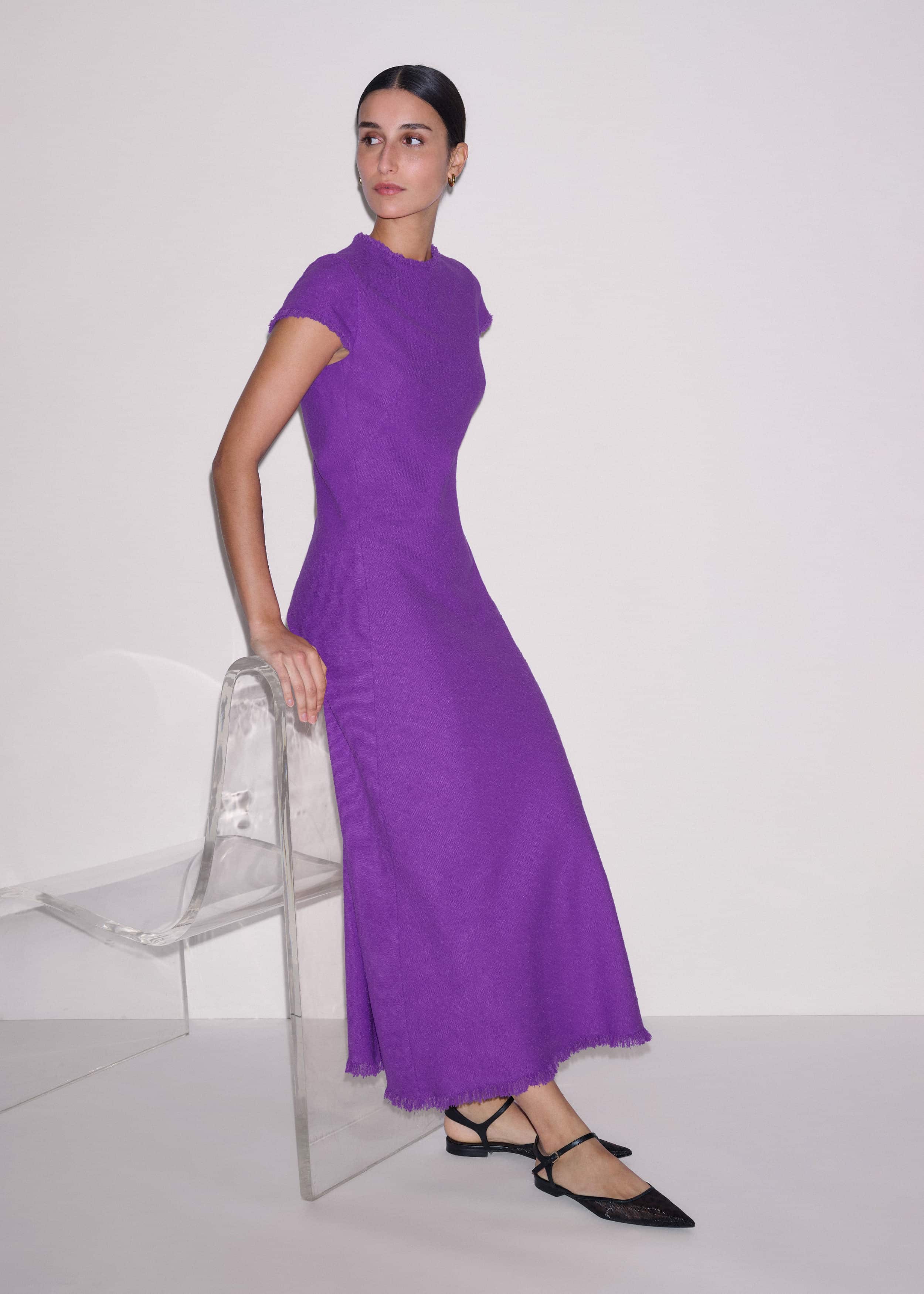 Purple Bias Cut AM-PM Maxi Dress