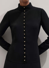 Black A-Line Feature Button Maxi Dress