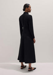 Black A-Line Feature Button Maxi Dress