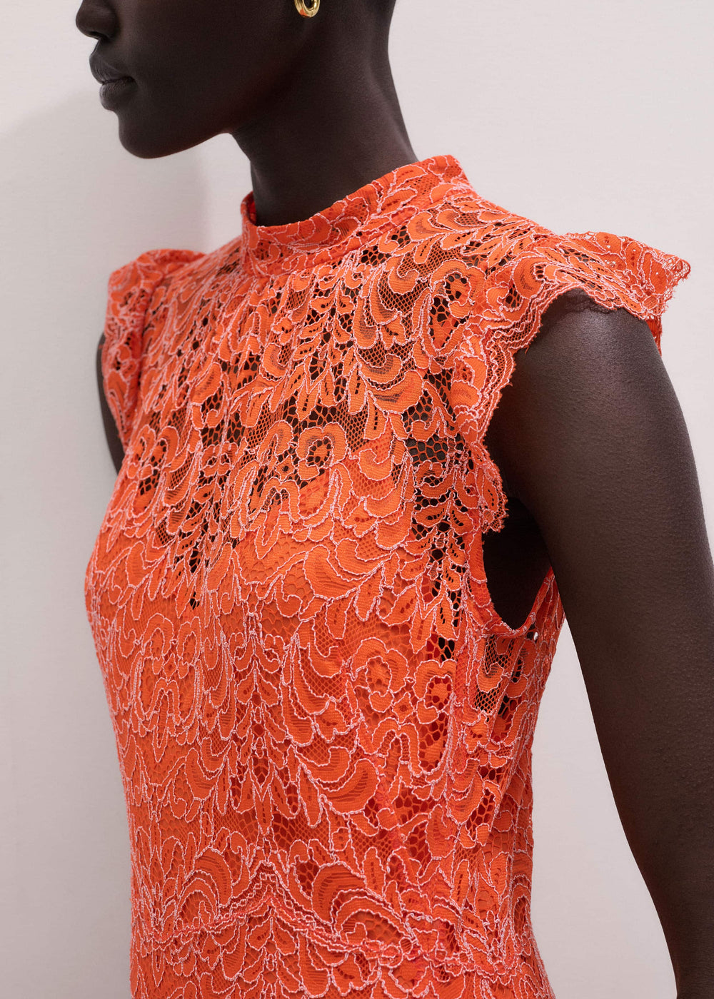 Orange Two Tone Full Length Dress