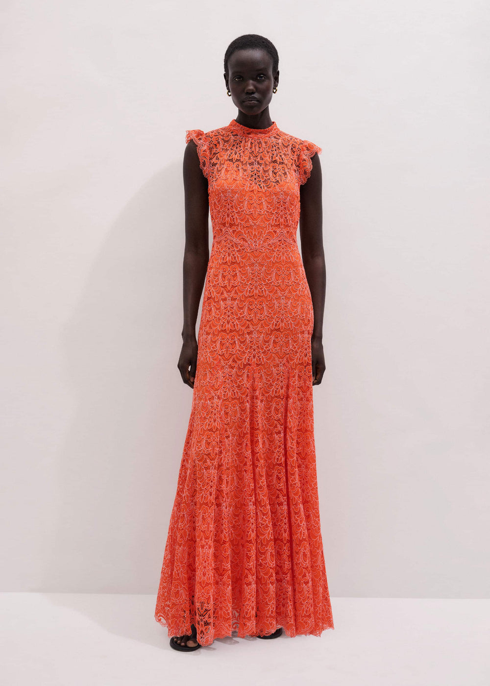 Orange Two Tone Full Length Dress