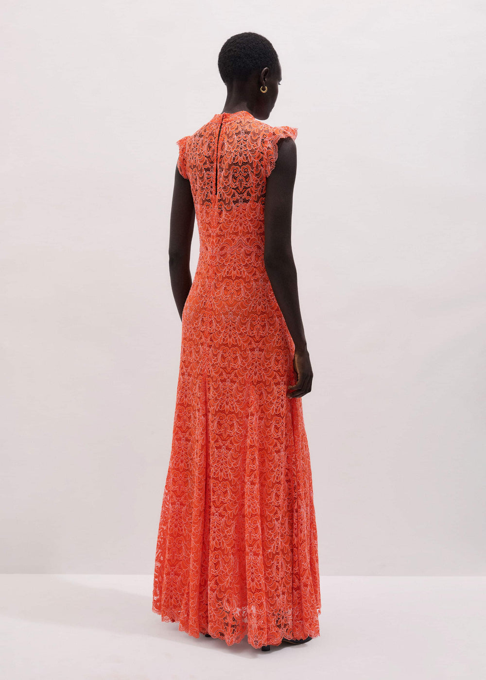 Orange Two Tone Full Length Dress
