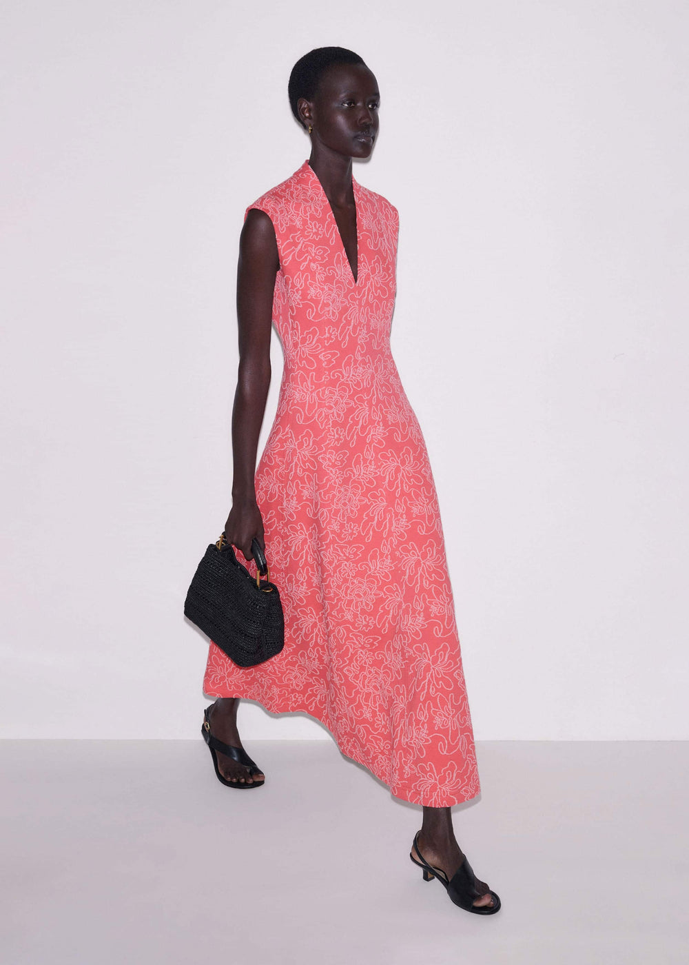 Pink Panelled Fit + Flare Maxi Dress | ME+ME