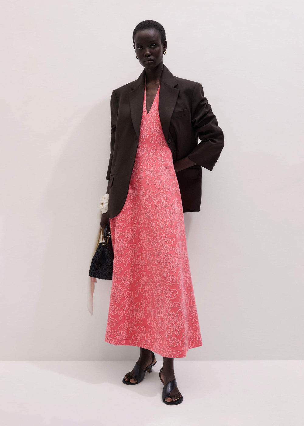 Pink Panelled Fit + Flare Maxi Dress | ME+ME