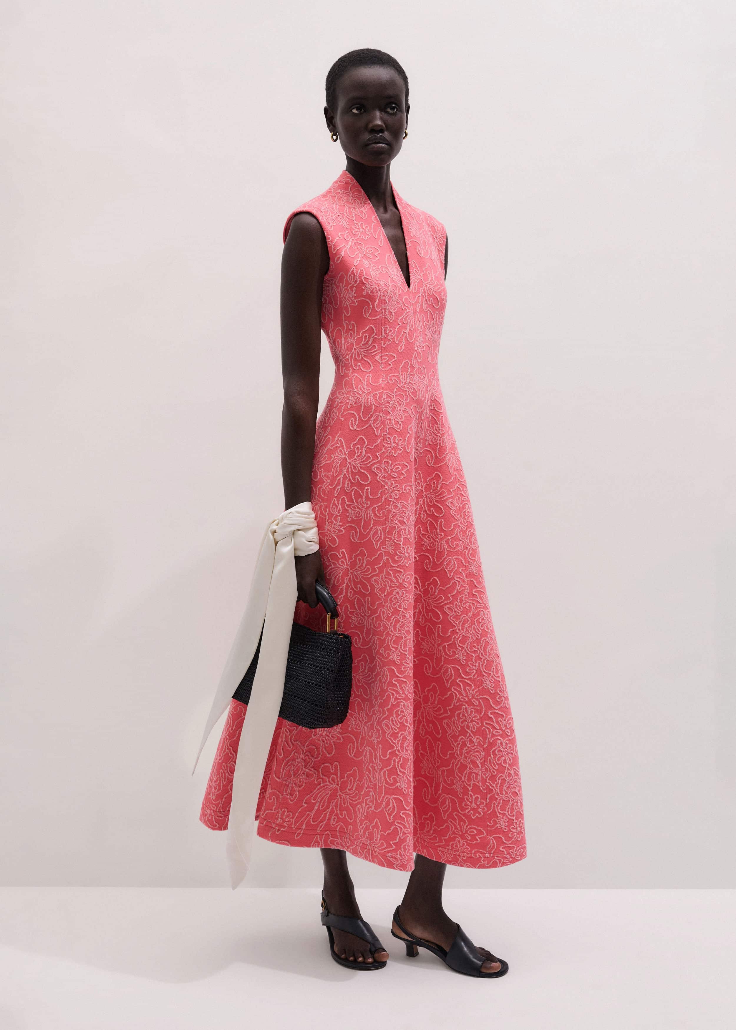 Pink Panelled Fit + Flare Maxi Dress | ME+ME