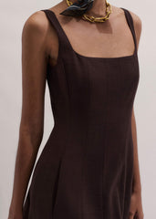 Red Contour Seam Fit + Flare Maxi Dress