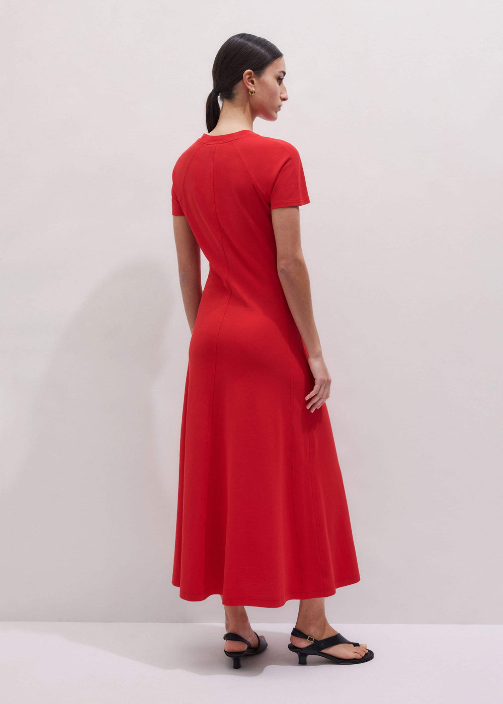 Red Raglan Sleeve Maxi Dress