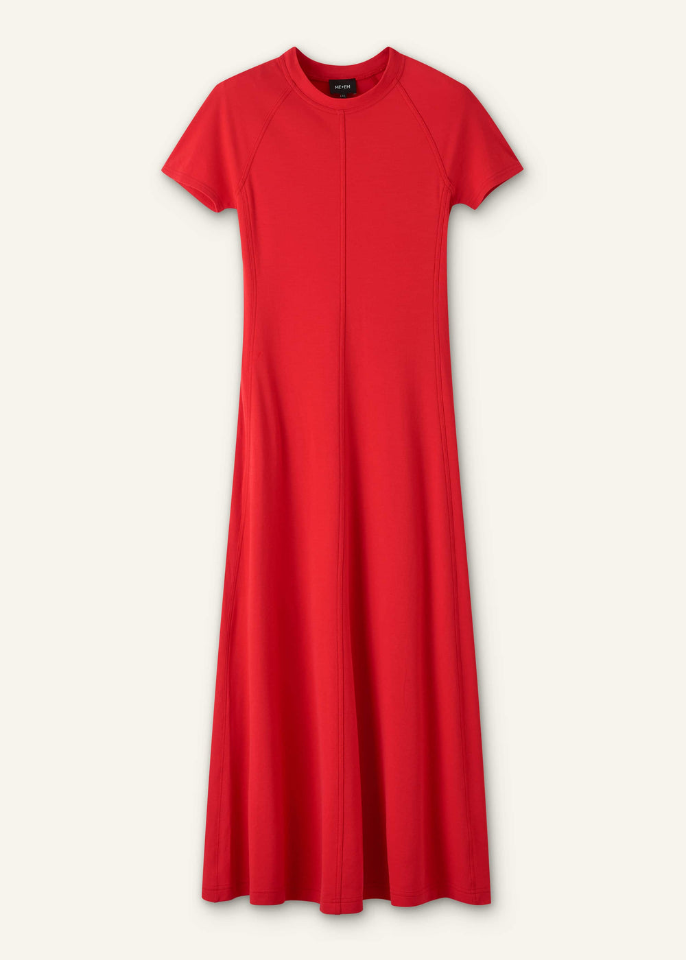 Red Raglan Sleeve Maxi Dress