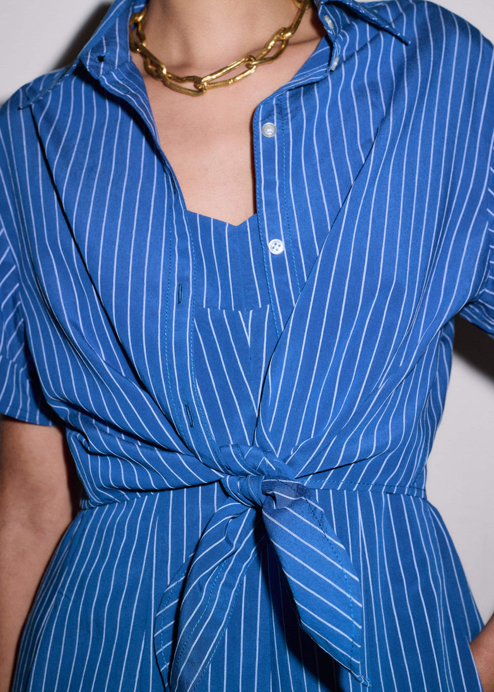 Blue 2-In-1 Fit + Flare Maxi Dress