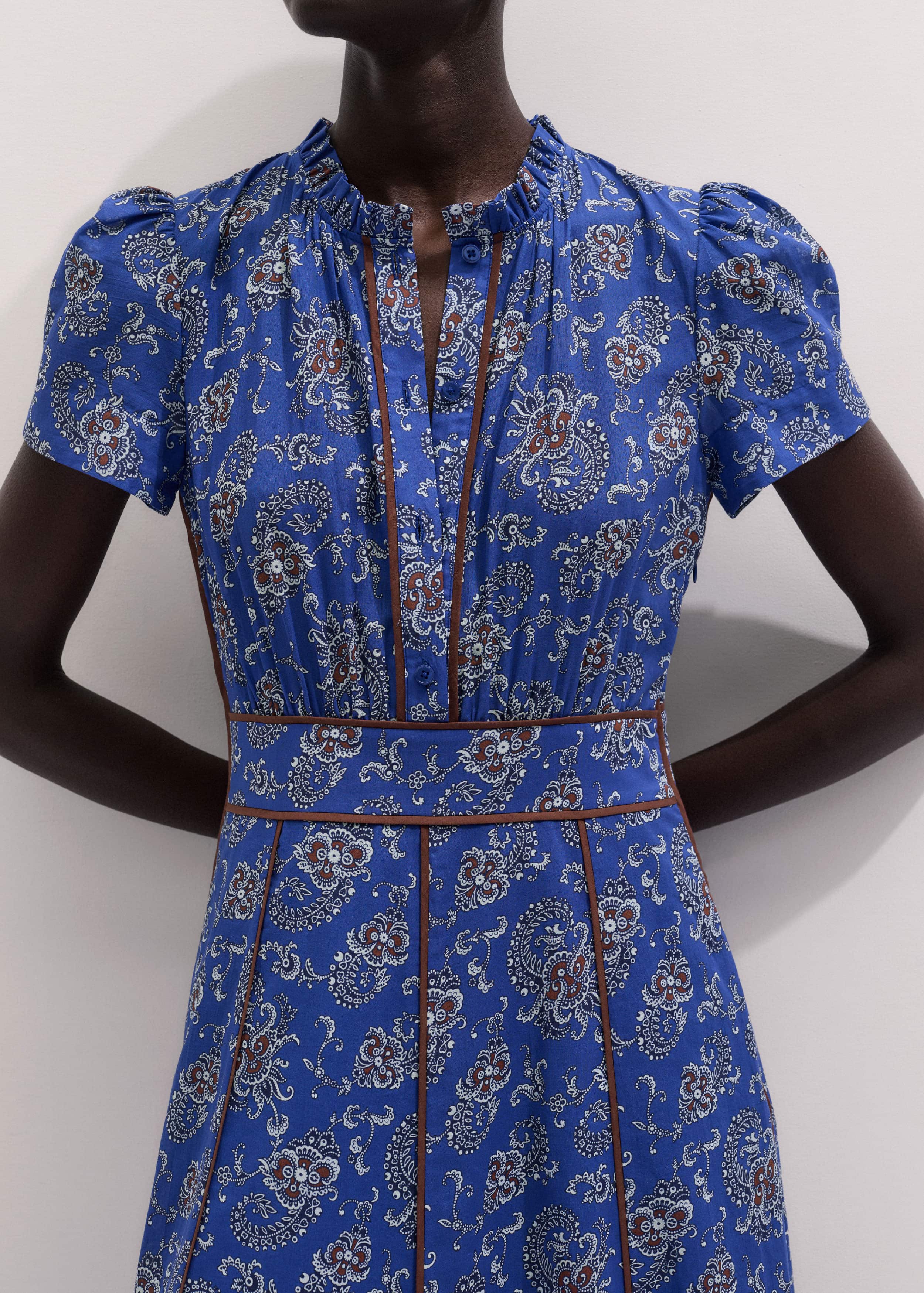 Blue Fit + Flare Maxi Dress