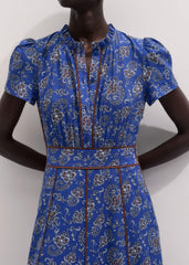 Blue Fit + Flare Maxi Dress