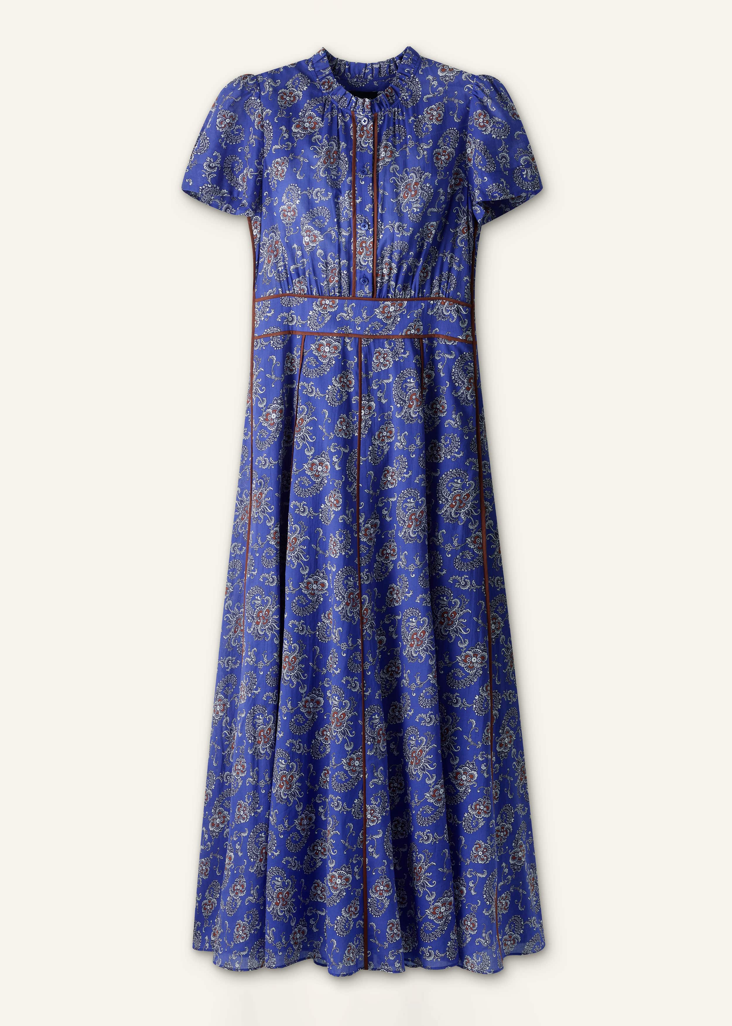 Blue Fit + Flare Maxi Dress