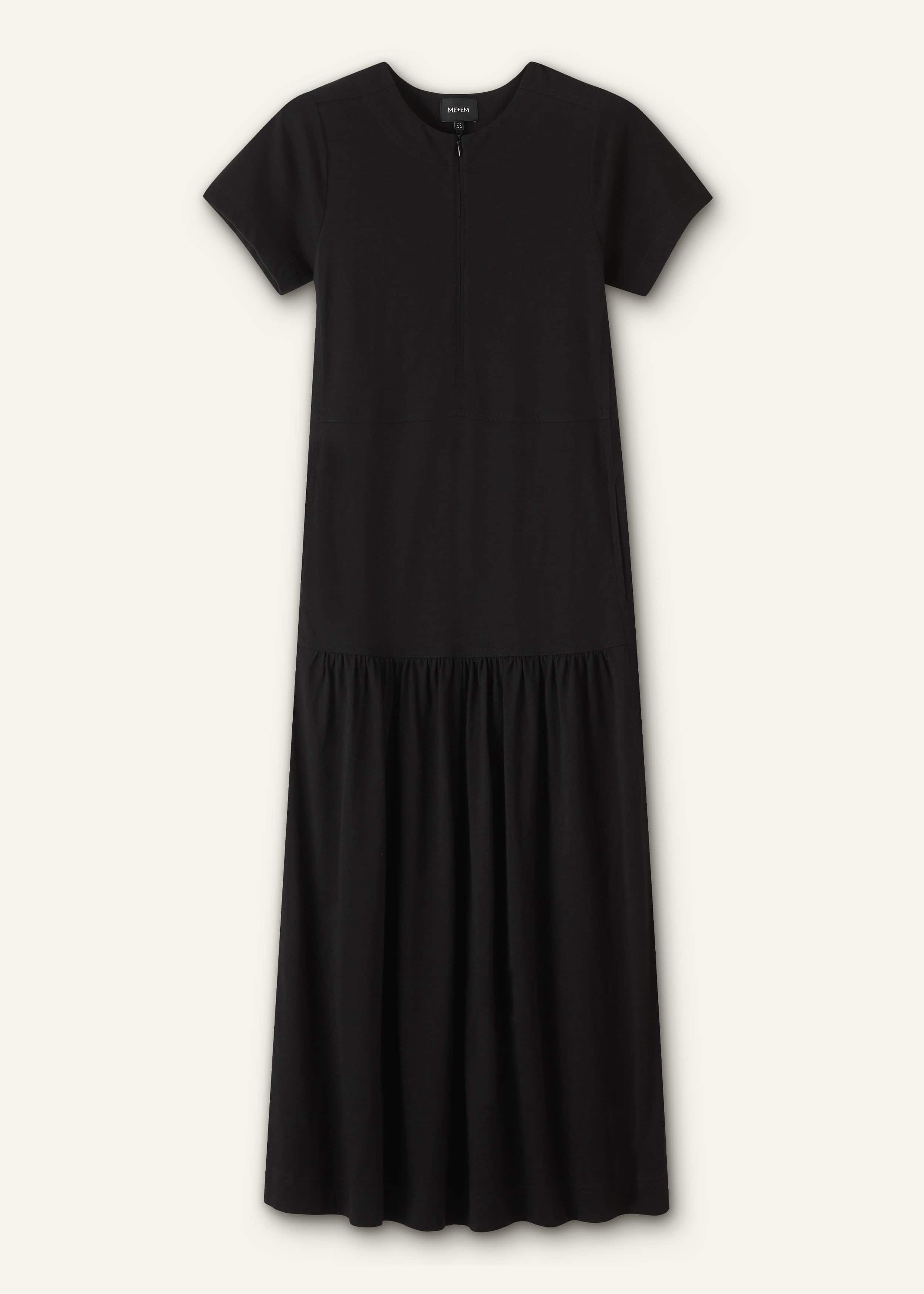 Black A-Line Tiered Maxi Dress